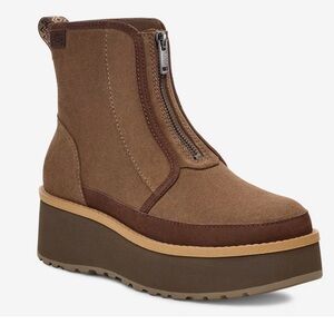 UGG Tan Platform Citifunc Boots with Zipper